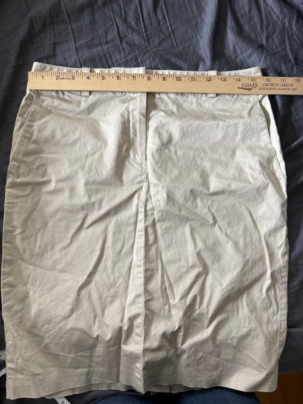 Brooks Brothers Cream Pencil Skirt with Front Seam 10 - Picture 5 of 5